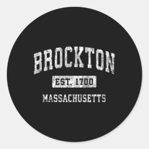 Pegatina Redonda Mamáes de Brockton Massachusetts crearon deportes