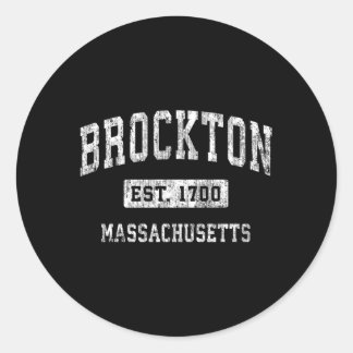 Pegatina Redonda Mamáes de Brockton Massachusetts crearon deportes