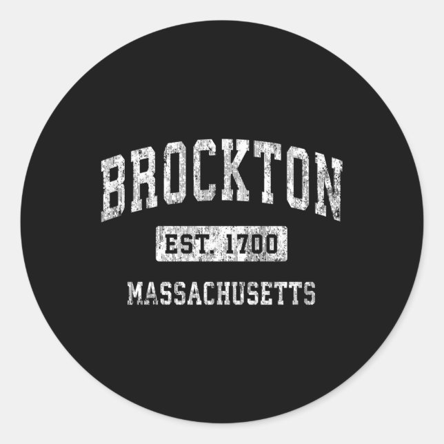 Pegatina Redonda Mamáes de Brockton Massachusetts crearon deportes (Anverso)
