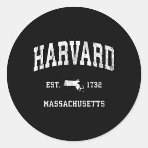 Pegatina Redonda Mamáes de Harvard Massachusetts Deportes Atléticos