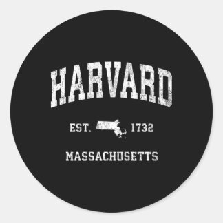 Pegatina Redonda Mamáes de Harvard Massachusetts Deportes Atléticos