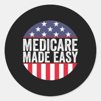 Pegatina Redonda Mamáes de ventas de Medicare Made Easy Insurance A