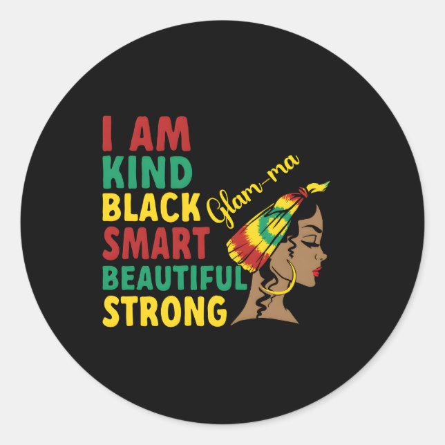 Pegatina Redonda Mamáes negras Glam - Abuela - Mamáes de glam afroa (Anverso)