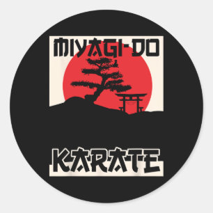 Pegatina Redonda Mamáes retro vintage Miyagi-do Karate Life Bonsai