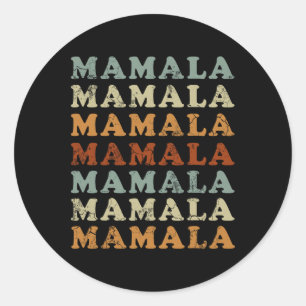 Pegatina Redonda Mamala Kamala Harris y#';24 Demócratas