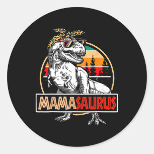 Pegatina Redonda Mamasaurus T-rex Dinosaur Mama Regalos Para Mamá M