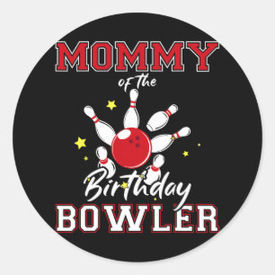 Pegatina Redonda Mami Of Birthday Bowler Fiesta Ce