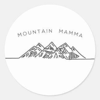 Pegatina Redonda Mamma de montaña