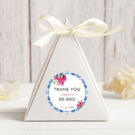 Pegatina Redonda Mamma Mia Floral Mediterráneo Baby Shower italiano