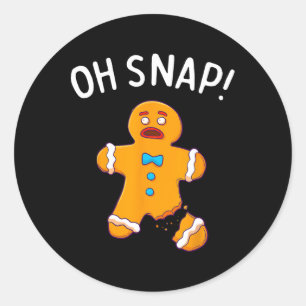 Pegatina Redonda Man Oh Snap Navidades Divertido Cookie Baking Rega