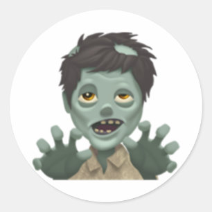 Pegatina Redonda Man Zombie - Emoji
