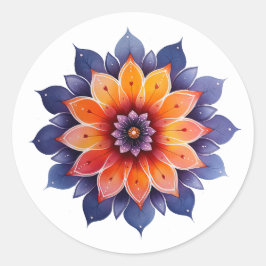 Pegatina Redonda Manadala- Blüte- boho