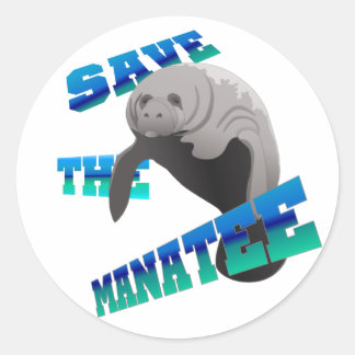 Pegatina Redonda Manatee