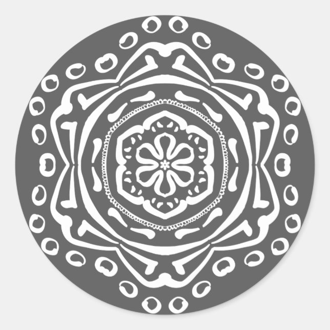 Pegatina Redonda Manatee Mandala (Anverso)