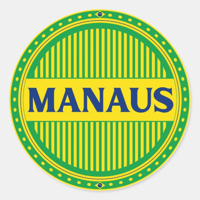Pegatina Redonda Manaus City Pride – Brazilian Identity (Anverso)