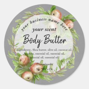 Pegatina Redonda Mancha de manzana de color de agua mecha cuerpo de