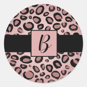 Pegatina Redonda Manchas de estampado de leopardo guepardo pintadas
