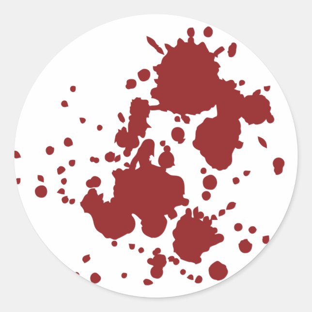 Pegatina Redonda manchas de sangre de horror (Anverso)