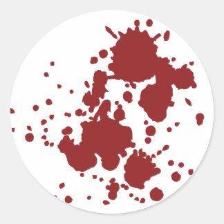Pegatina Redonda manchas de sangre de horror