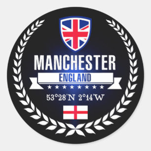 Pegatina Redonda Manchester