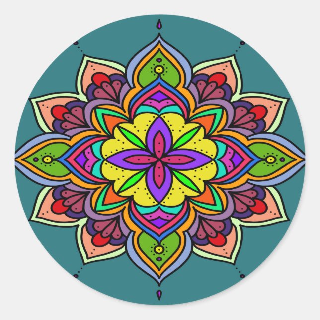 Pegatina Redonda mandala 2 (Anverso)