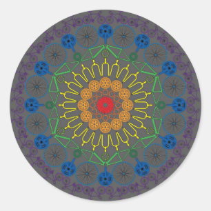 Pegatina Redonda Mandala 2