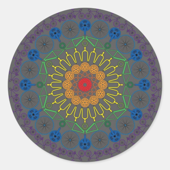 Pegatina Redonda Mandala 2 (Anverso)