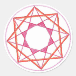 Pegatina Redonda Mandala #2 de la maestría