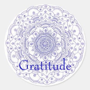 Pegatina Redonda Mandala 6, Gratitud