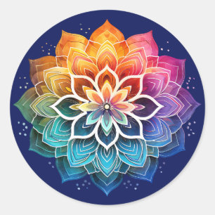 Pegatina Redonda Mandala arcoiris