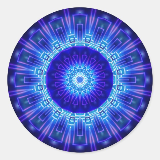 Pegatina Redonda Mandala Atlantis creado por Tutti (Anverso)