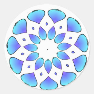 Pegatina Redonda mandala azul