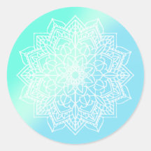 Mandalá azul y verde teal