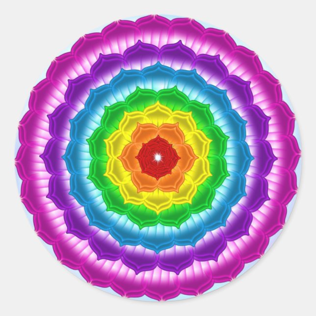 Pegatina Redonda Mandala Chakra (Anverso)