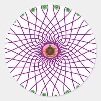 Pegatina redonda mandala circular geométrica abstr
