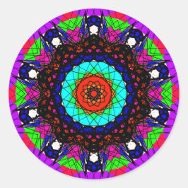 Pegatina Redonda Mandala colorida y visionaria