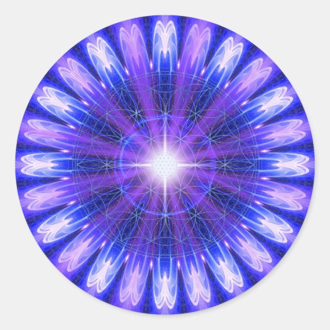 Pegatina Redonda Mandala de intuición (Anverso)