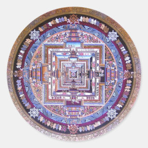 Pegatina Redonda Mandala de Kalachakra