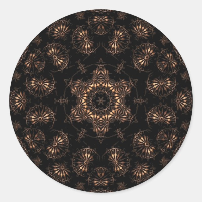 Pegatina Redonda Mandala de la Edad de Bronce (Anverso)