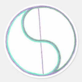 Pegatina Redonda Mandala de reflexión