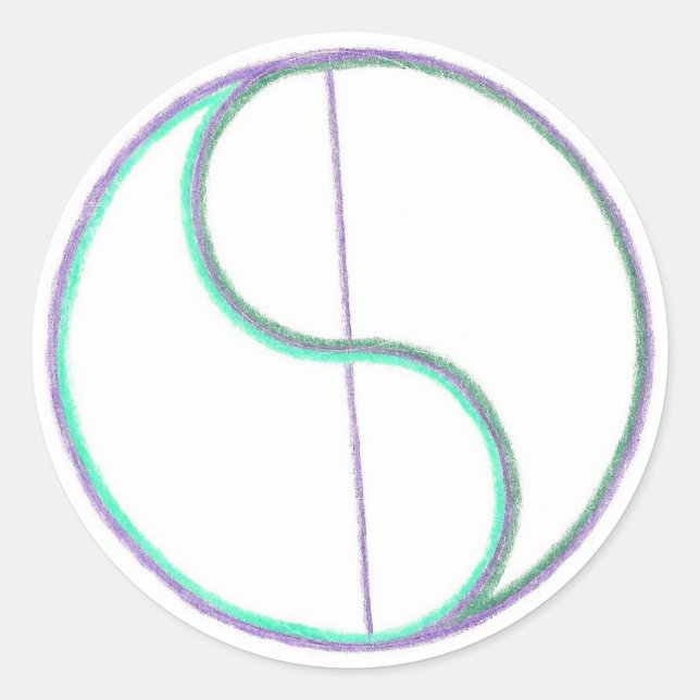 Pegatina Redonda Mandala de reflexión (Anverso)