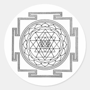Pegatina Redonda Mandala de Sri Yantra