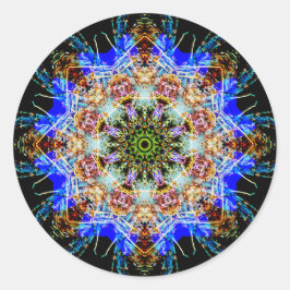 Pegatina Redonda Mandala detallada colorida