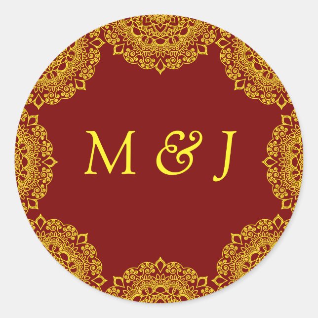 Pegatina Redonda mandala dorada (Anverso)