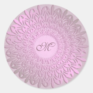 Pegatina Redonda Mandala étnica de la pendiente