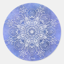 Pegatina Redonda Mandala floral étnica.