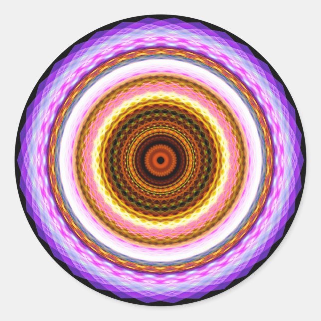 Pegatina Redonda Mandala jodida (Anverso)