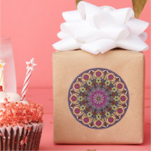 Mandala otoño deja 12 Petals Mauve Brown