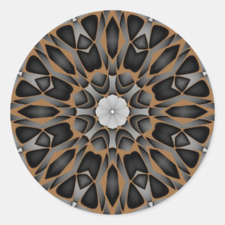 Pegatina Redonda mandala que cautiva 3D