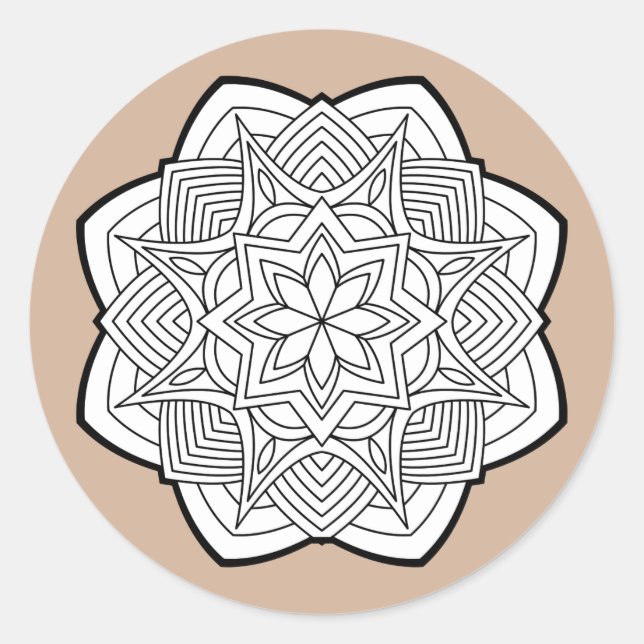 Pegatina Redonda Mandalas (Anverso)